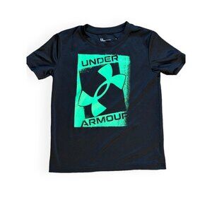 Under Armour Boys Kids T-Shirt Size 6, Green, Graphic Logo, Quick-Dry, Polyester